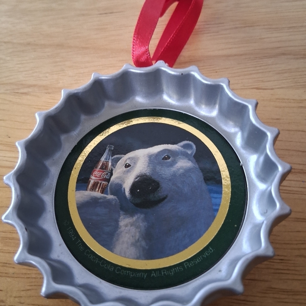 Coca-Cola Red and Silver Bottle Cap Ornament - Picture 5 of 5